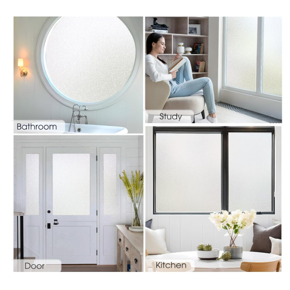 Window Privacy Film Frosted Glass Static Cling UV Insulation 17.5"x78.7" - Picture 6 of 9